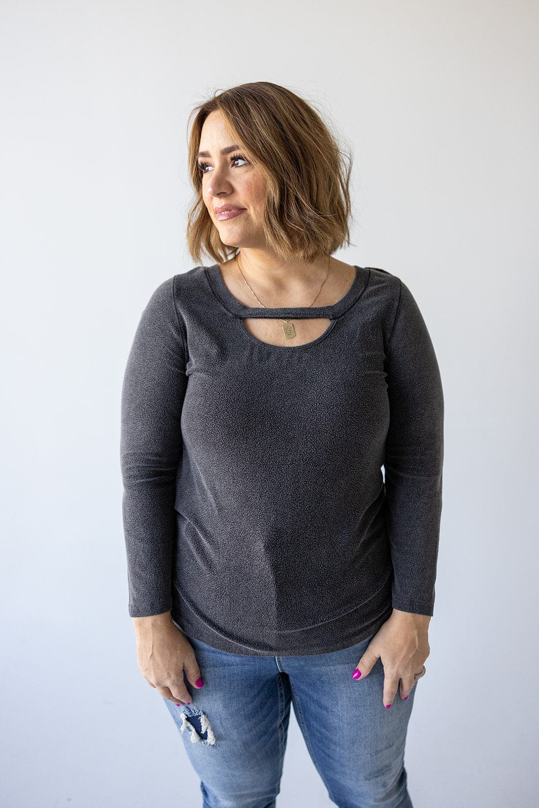 DOUBLE PEEK - A - BOO 3/4 SLEEVE TEE - Love Marlow