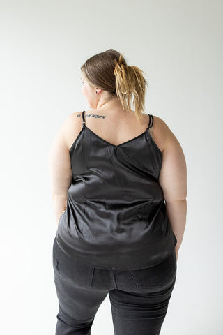 DOUBLE V - NECK SEQUIN CAMI IN GOLD - Love Marlow