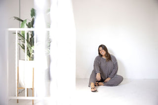 Dusted Truffle Polka Dot Reverse Stitch Barrel Pants - Love Marlow