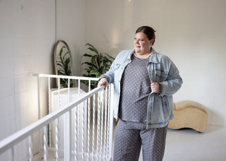 Dusted Truffle Polka Dot Reverse Stitch Barrel Pants - Love Marlow