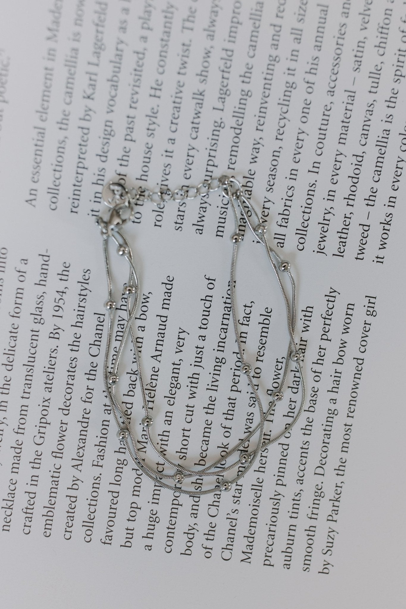 ELENA DELICATE LAYERED WATERPROOF BRACELET IN SILVER - Love Marlow