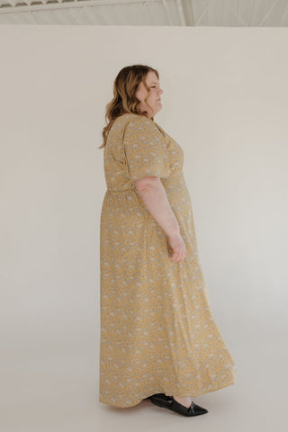 EMPIRE WAIST FLUTTER SLEEVE FLORAL DRESS IN DANDELION - Love Marlow