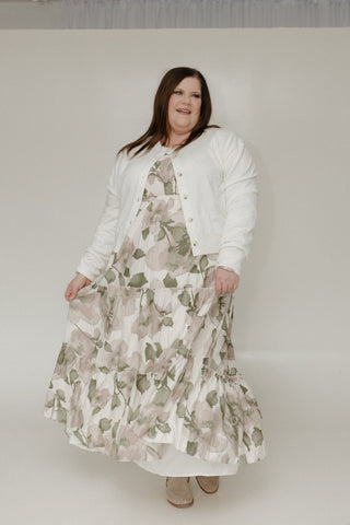 ESSENTIAL BUTTON FRONT CARDIGAN IN WINTER ECRU - Love Marlow