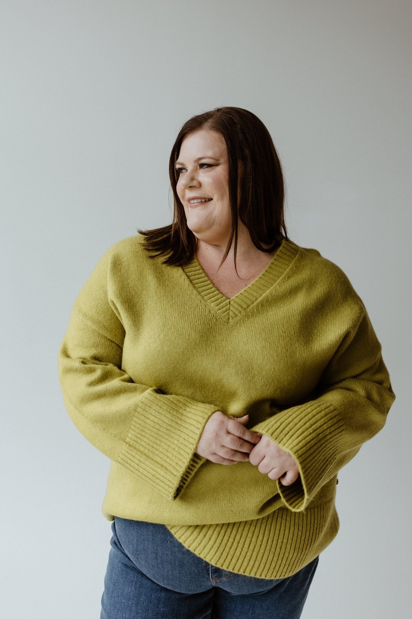 ESSENTIAL DOLMAN SWEATER IN OLIVE LEAF - Love Marlow