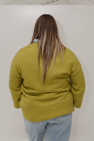 ESSENTIAL DOLMAN V - NECK SWEATER – OLIVE LEAF - Love Marlow