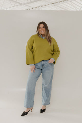 ESSENTIAL DOLMAN V - NECK SWEATER – OLIVE LEAF - Love Marlow