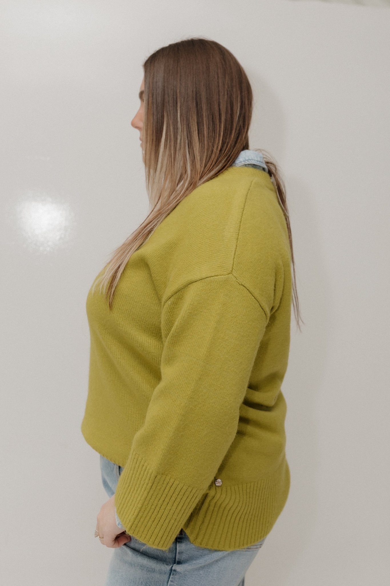 ESSENTIAL DOLMAN V - NECK SWEATER – OLIVE LEAF - Love Marlow