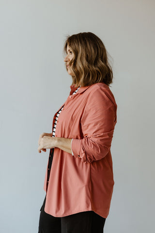 ESSENTIAL LIGHTWEIGHT BUTTON - UP IN SPICED ROSE - Love Marlow