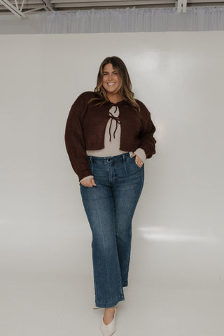 ESSENTIAL LONG SLEEVED RIBBED TEE IN SAND - Love Marlow