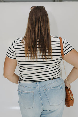 ESSENTIAL SCOOP NECK RIBBED TEE - Love Marlow