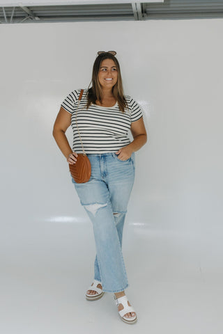 ESSENTIAL SCOOP NECK RIBBED TEE - Love Marlow