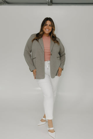 ESSENTIAL SHORT SLEEVE RIBBED CREW NECK TEE IN FRESH PINK - Love Marlow