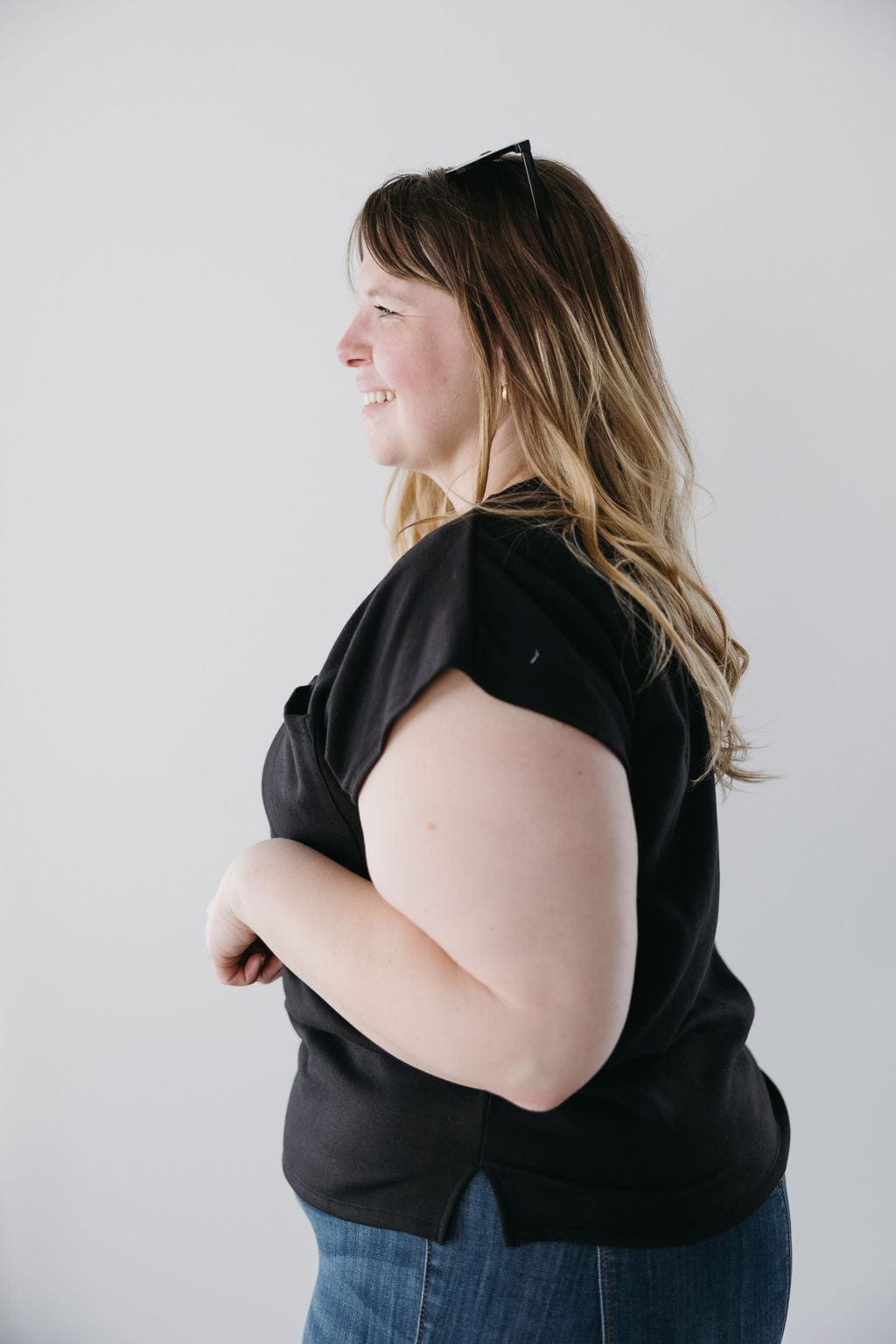 ESSENTIAL SLUB TEE WITH POCKET IN BLACK - Love Marlow