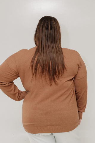 ESSENTIAL V - NECK FRONT SEAM SWEATER – URBAN BRONZE - Love Marlow