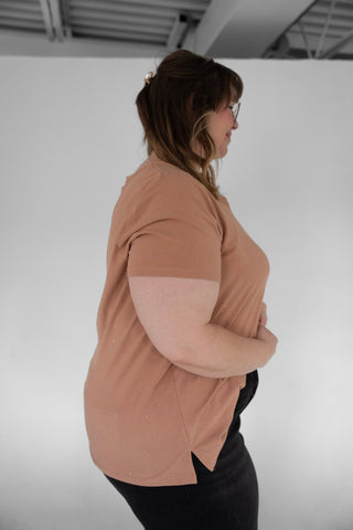 Essential V-Neck Tee – Soft Terracotta - Love Marlow