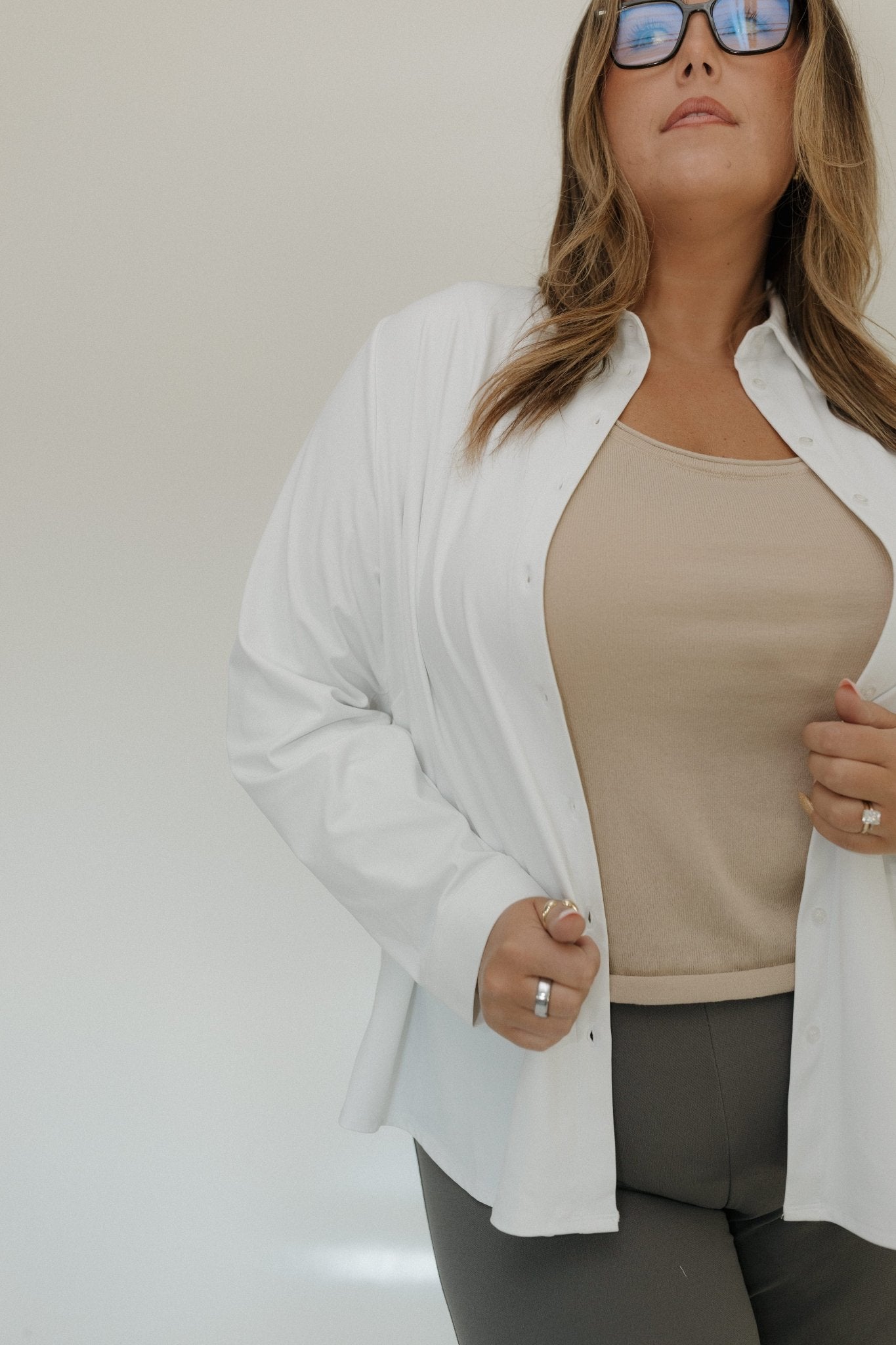 ESSENTIAL WRINKLE - FREE BUTTON - UP BLOUSE IN ECRU - Love Marlow