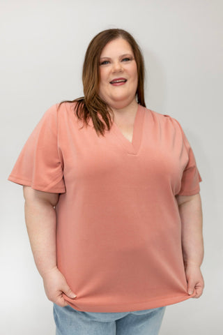 Ethereal Flutter Sleeve Blouse – Dusty Clay | Luxe Light As Air Collection - Love Marlow