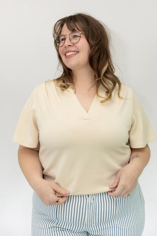 Ethereal Flutter Sleeve Blouse – Natural | Luxe Light As Air Collection - Love Marlow