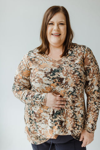 EXTRA LONG TUNIC IN AUTUMN PATTERN - Love Marlow
