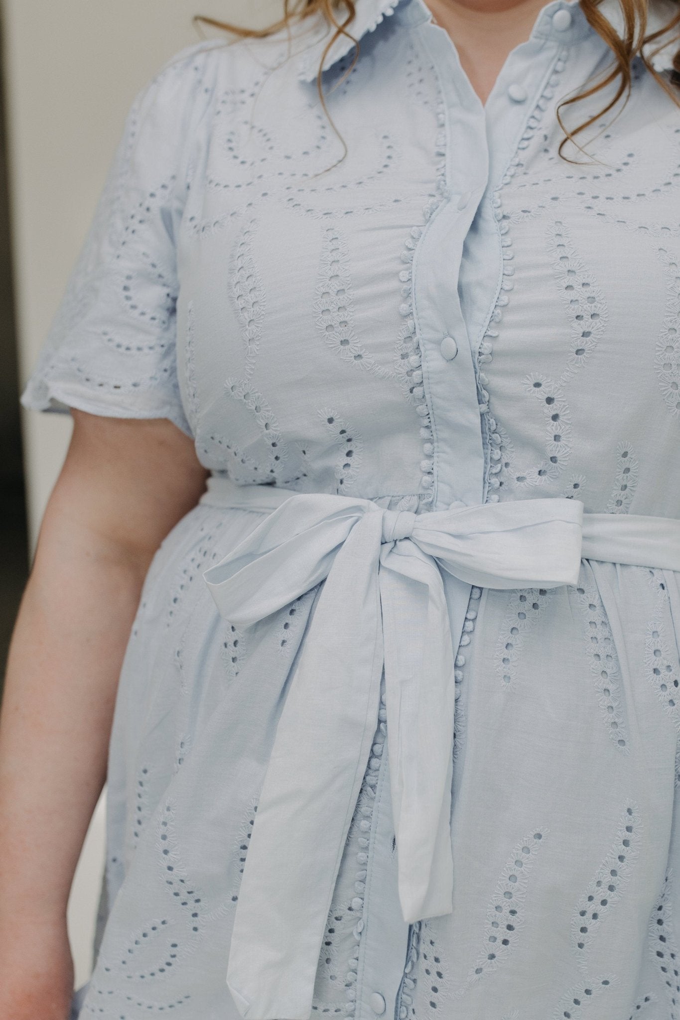 EYELET LACE RETRO DRESS IN PATINA CHINA - Love Marlow