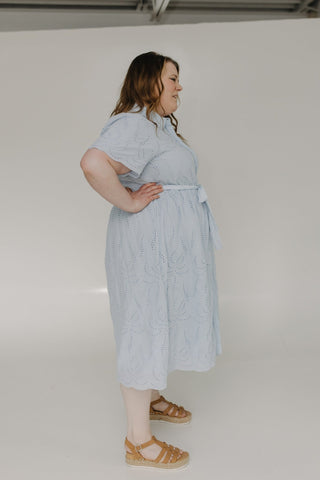 EYELET LACE RETRO DRESS IN PATINA CHINA - Love Marlow