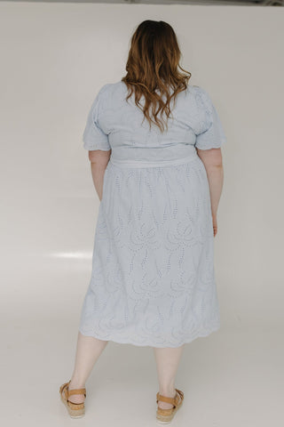 EYELET LACE RETRO DRESS IN PATINA CHINA - Love Marlow