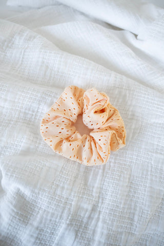 EYELET LACE SCRUNCHIE IN BUTTER YELLOW - Love Marlow