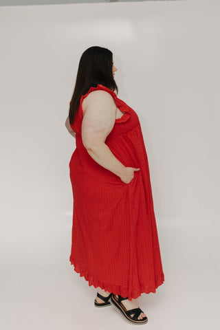 EYELET LACE SLIP DRESS WITH CAP SLEEVE - Love Marlow