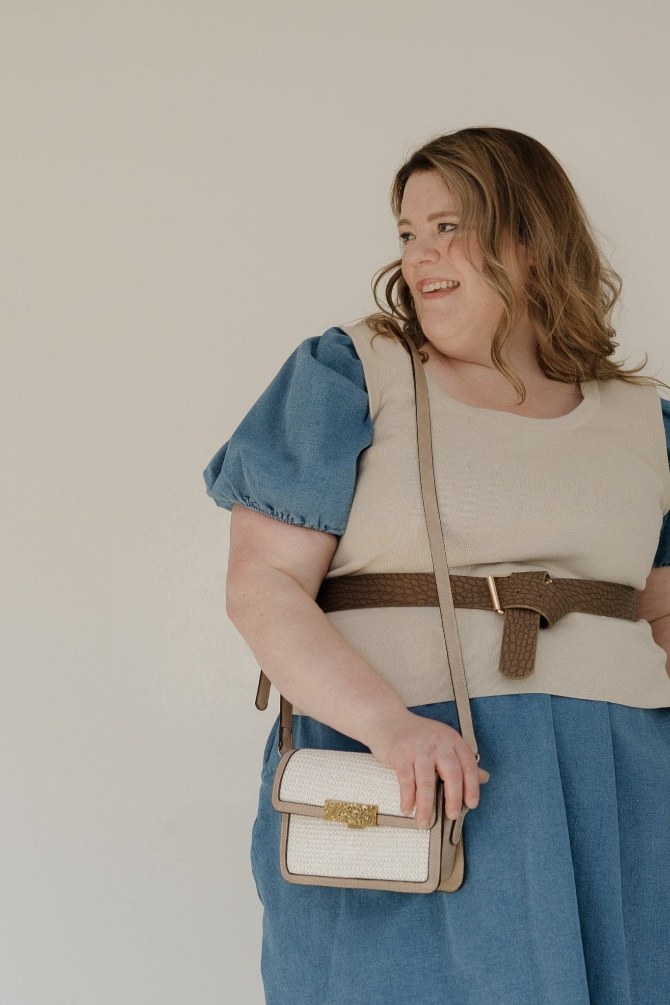 FAUX CROC BELT WITH BAG - Love Marlow