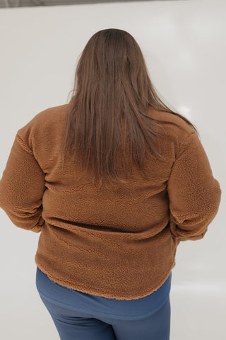 FAUX FUR SHACKET IN CHESTNUT - Love Marlow