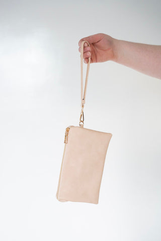 FAUX LEATHER CLUTCH IN BLUSH - Love Marlow