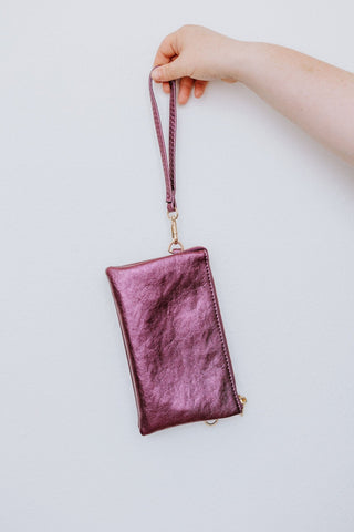 FAUX LEATHER CLUTCH IN SAPPHIRE PURPLE - Love Marlow