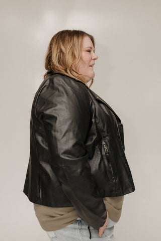 Faux Leather Moto Jacket – Black - Love Marlow