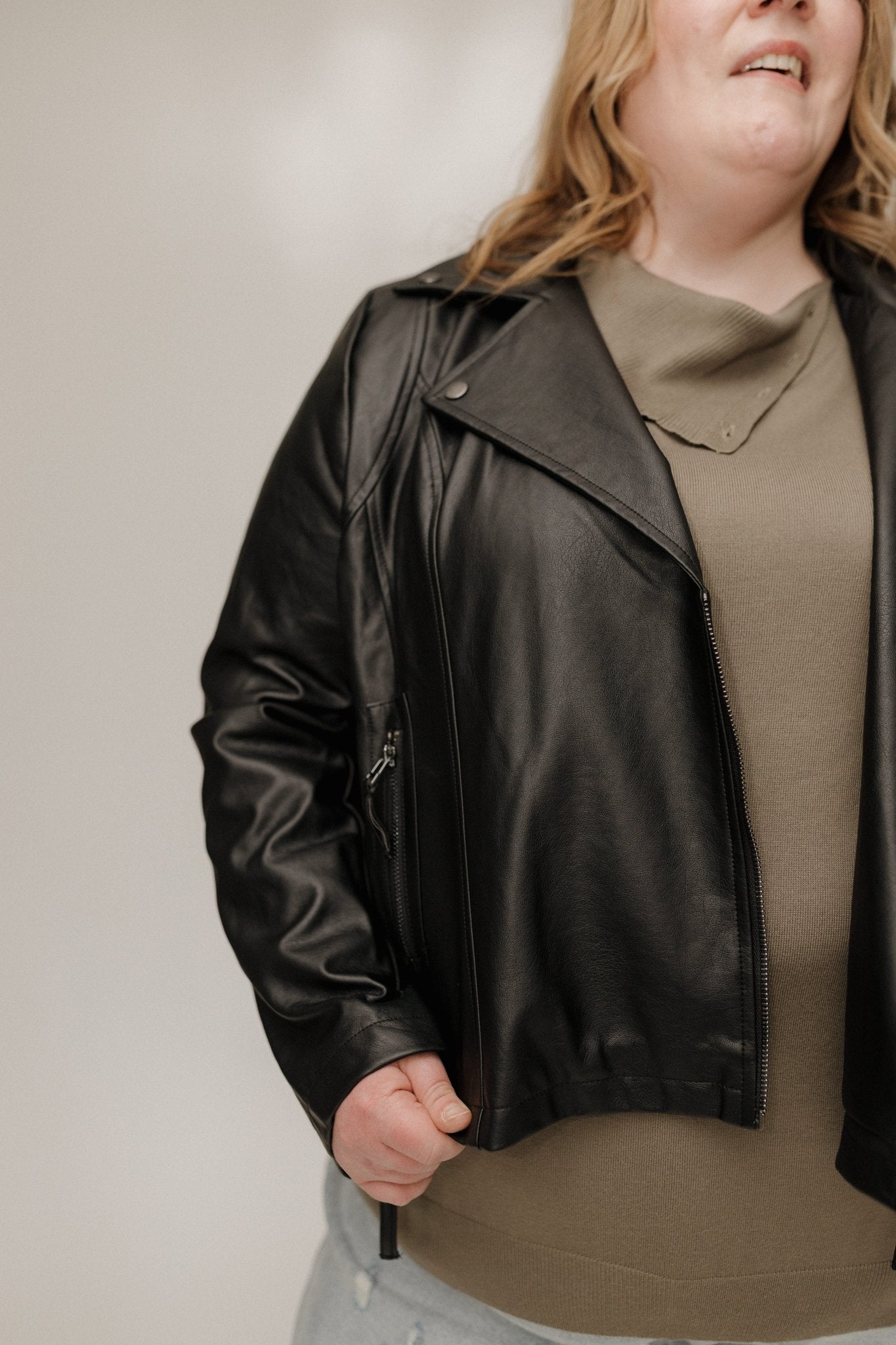 Faux Leather Moto Jacket – Black - Love Marlow