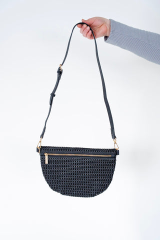 Faux Leather Woven Bum Bag – Black - Love Marlow