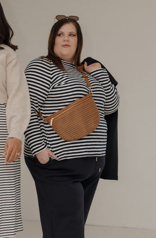 Faux Leather Woven Bum Bag – Brown - Love Marlow