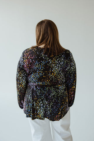 FAUX WRAP BLOUSE IN CONFETTI - Love Marlow