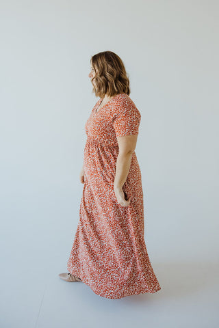 FEMININE FLUTTER SLEEVE MIDI LENGTH IN DAHLIA - Love Marlow