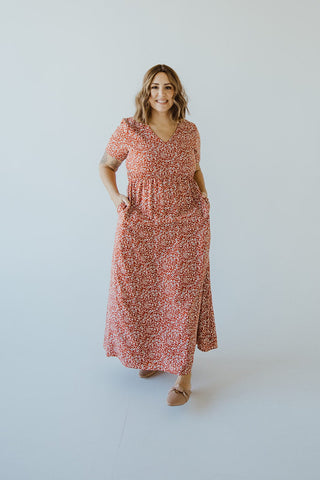 FEMININE FLUTTER SLEEVE MIDI LENGTH IN DAHLIA - Love Marlow