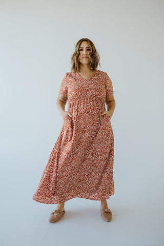 FEMININE FLUTTER SLEEVE MIDI LENGTH IN DAHLIA - Love Marlow