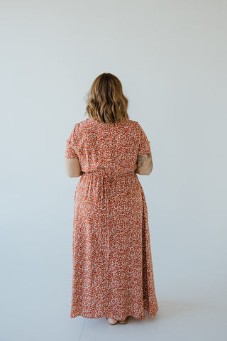 FEMININE FLUTTER SLEEVE MIDI LENGTH IN DAHLIA - Love Marlow
