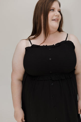 FIT AND FLARE BOHO DRESS IN BLACK - Love Marlow