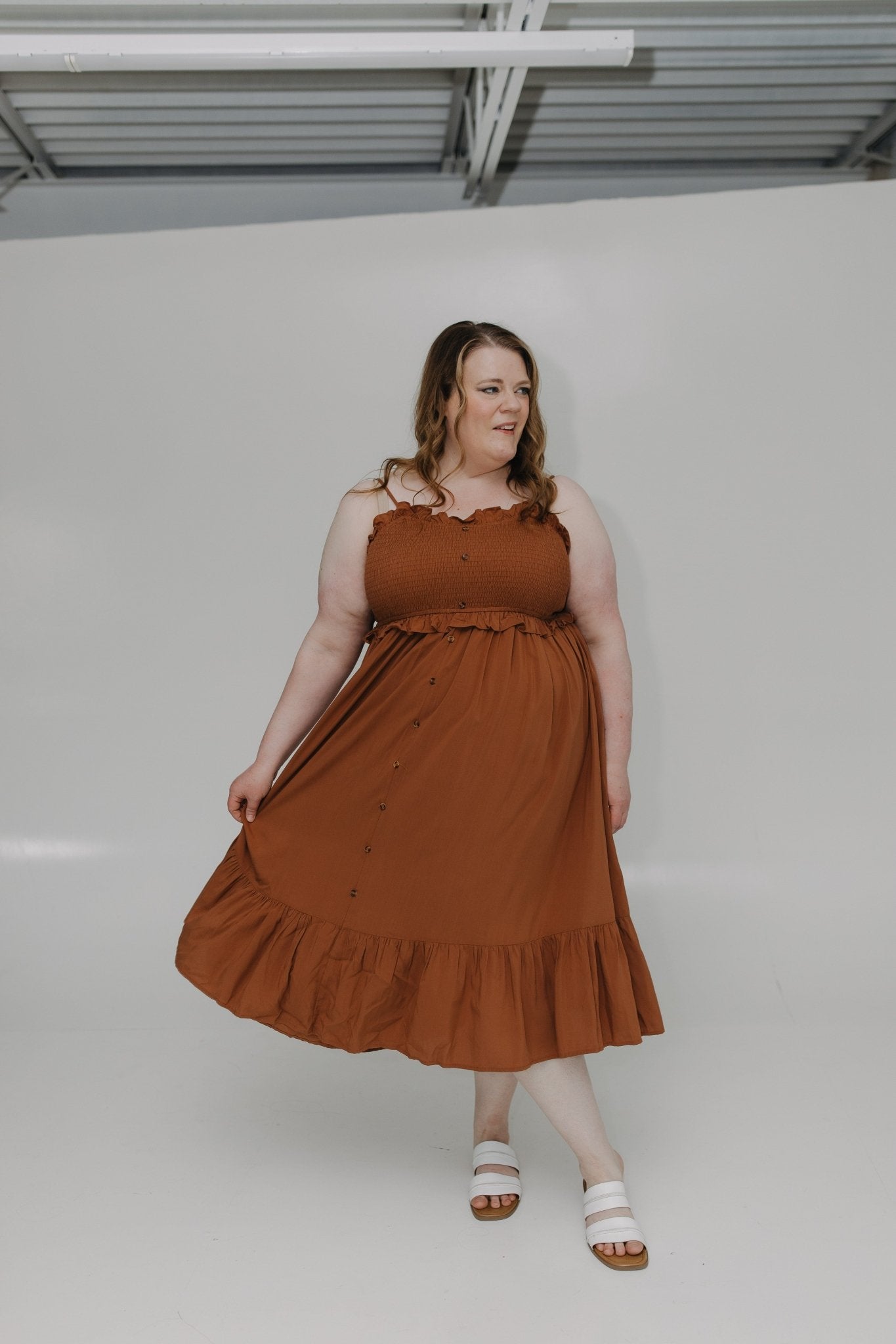 FIT AND FLARE BOHO DRESS IN URBAN BRONZE - Love Marlow