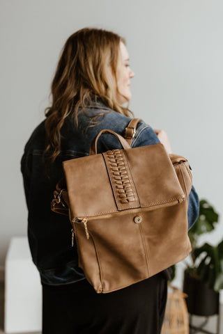 FLAPOVER BACKPACK IN TOFFEE - Love Marlow