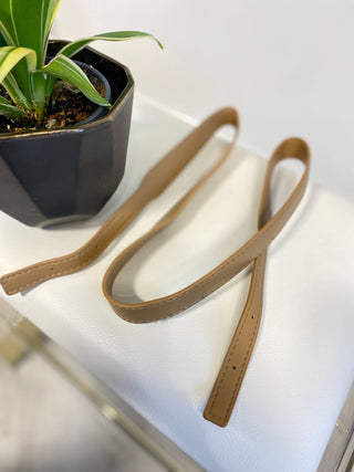 FLOPPY FOLDED FAUX LEATHER TOTE IN FAWN - Love Marlow