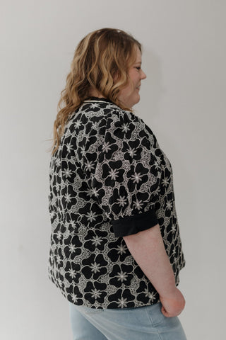 Floral Embroidered Top – Contrast Trim Detail - Love Marlow