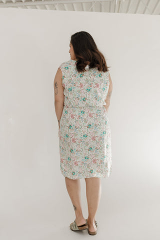 FLORAL PRINT DRAWSTRING WAIST DRESS - Love Marlow