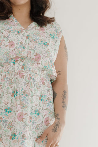 FLORAL PRINT DRAWSTRING WAIST DRESS - Love Marlow