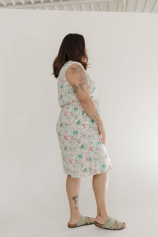 FLORAL PRINT DRAWSTRING WAIST DRESS - Love Marlow