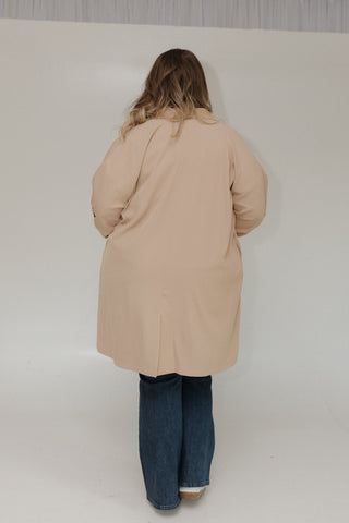 FLOWY 3/4 SLEEVE JACKET IN WARM SAND - Love Marlow